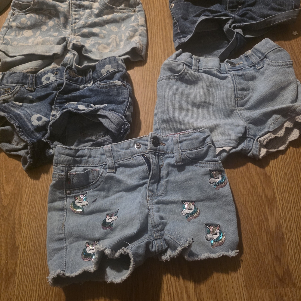 Levi's Kids Denim Shorts with Unicorn Embroidery